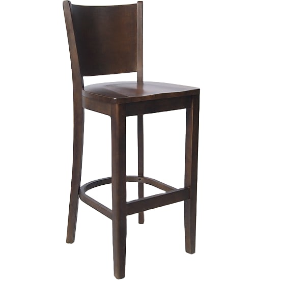 Beechwood Curved Plain Back Bar Stool Interior