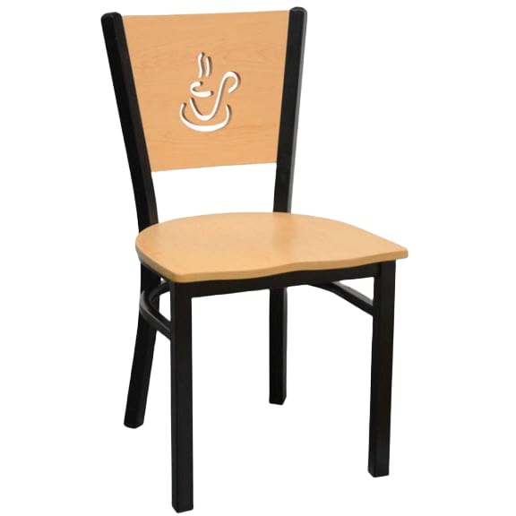 Interchangeable Coffee Back Metal Chair Interior