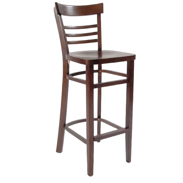 Beechwood Ladder Back Bar Stool with Extended Edges Interior