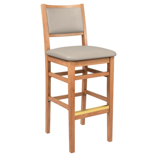 Stella Wood Bar Stool with Padded Back Interior