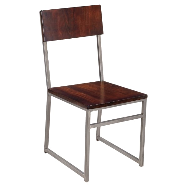 Indy Metal Chair with Clear Coated Finish and Wood Back Interior