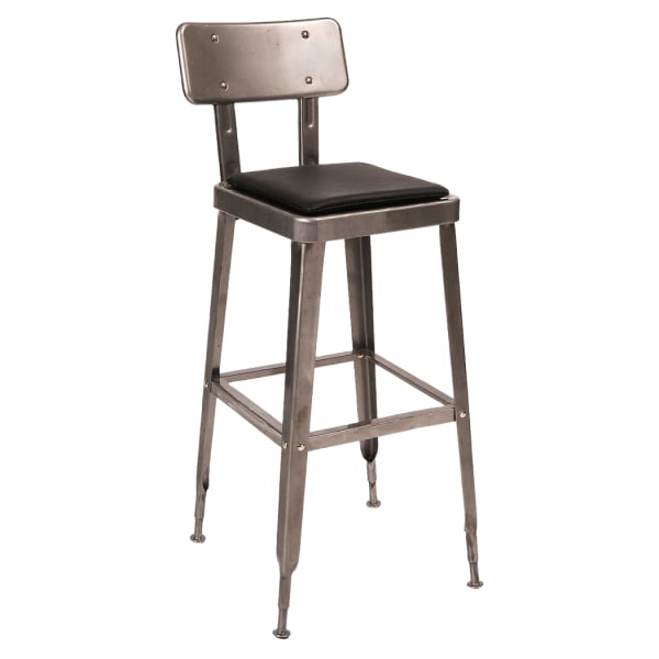 Laurie Bistro-Style Metal Bar Stool in Clear Finish Interior