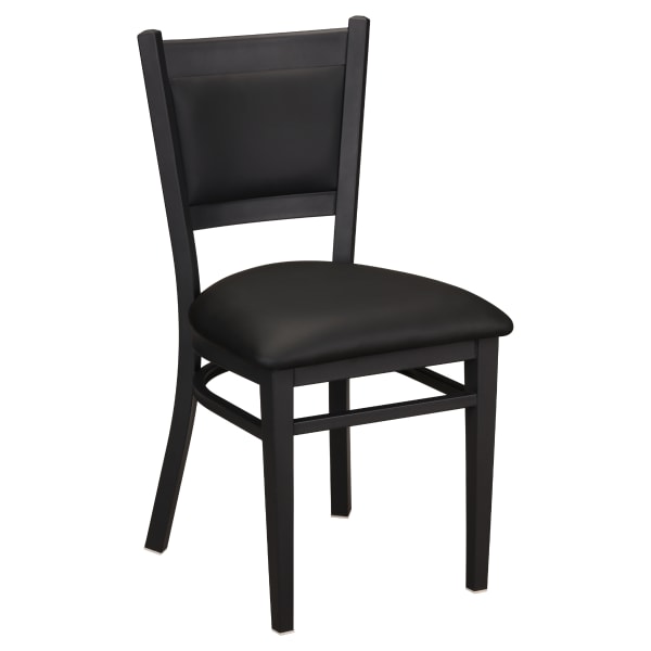 Black Vinyl Padded Back Metal Chair Interior