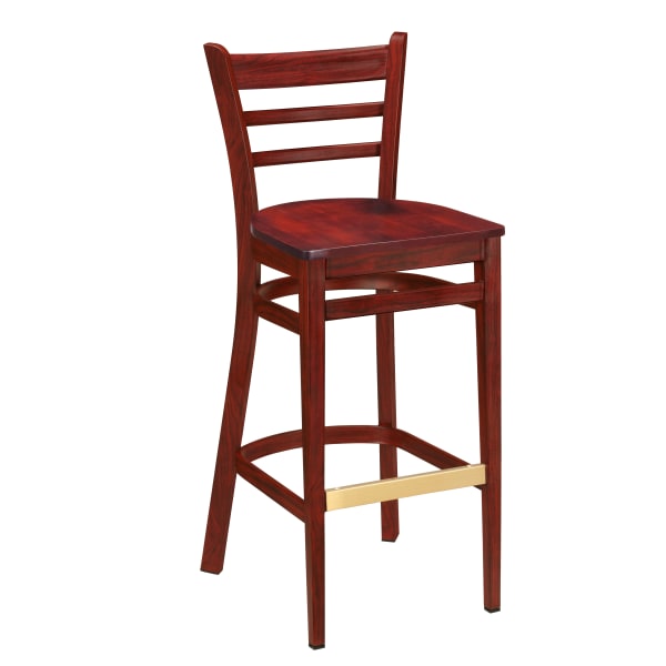 Wood Grain Ladder Back Metal Bar Stool Interior