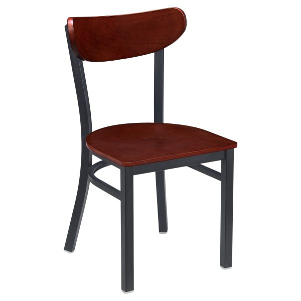 Curvy Metal Chair with Wood Back Interior