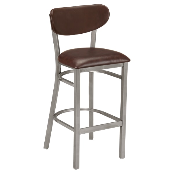 Curvy Metal Bar Stool in Clear Coat Interior