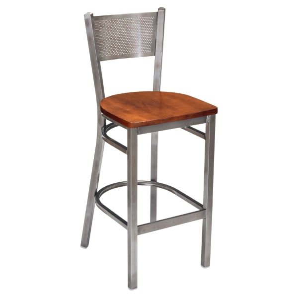 Clear Coat Checker Back Metal Bar Stool Interior