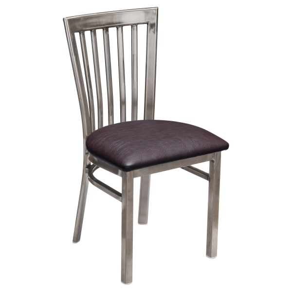 Clear Coat Elongated Vertical Back Metal Chair Interior