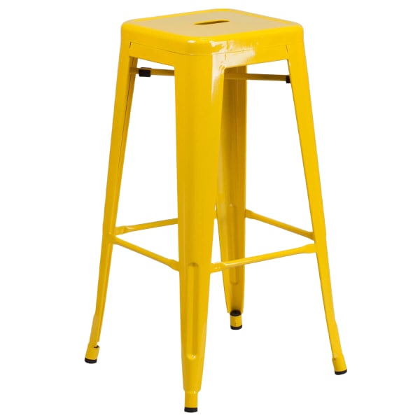 Yellow Backless Bistro Style Bar Stool Interior
