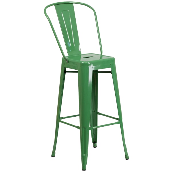 Green Bistro Style Metal Bar Stool Interior