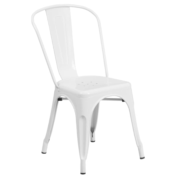 White Bistro Style Metal Chair Interior