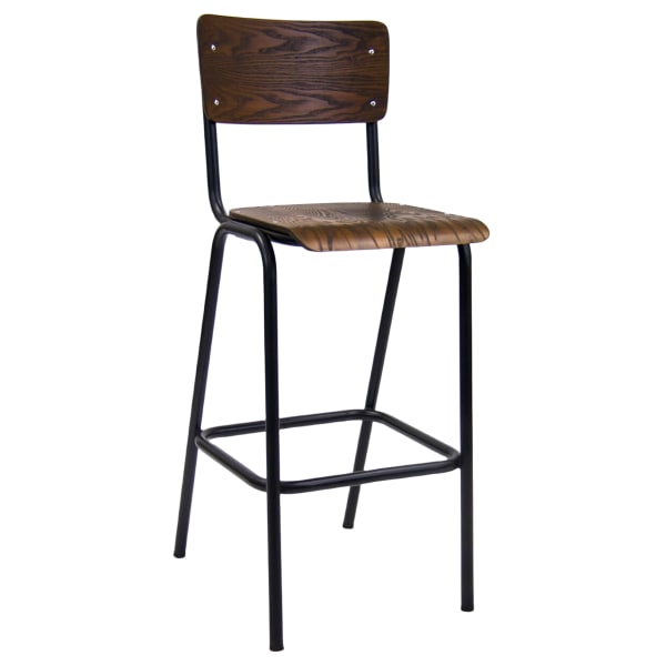 French Industrial Metal Bar Stool Interior