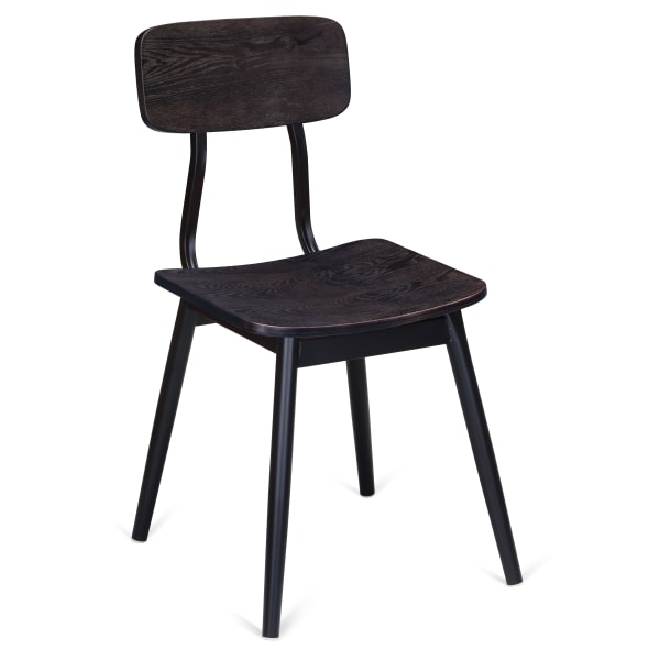 Basel Metal Chair with Veneer Wood Back and Seat Interior