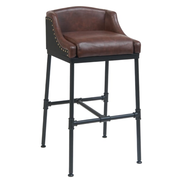 Tayla Brown Vinyl Metal Bar Stool Interior