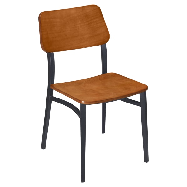 Luca Metal Chair with Wood Back Interior