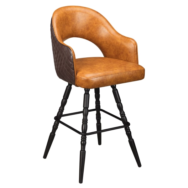 Invicta Premium Bucket Swivel Bar Stool with Vintage Frame Interior