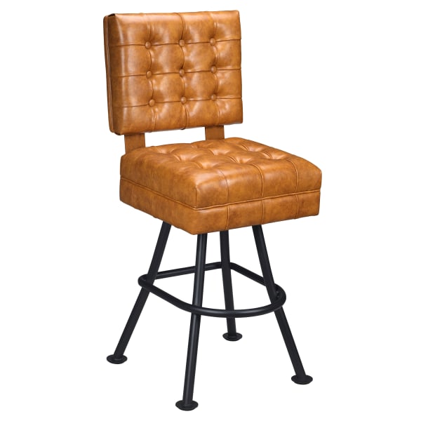 Trionfo Tufted Premium Bucket Bar Stool with Orbit Frame Interior