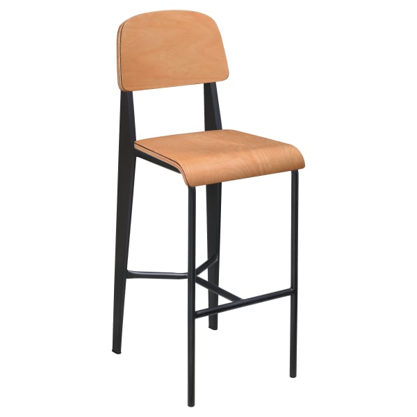 Nico Bar Stool with Wood Back Interior