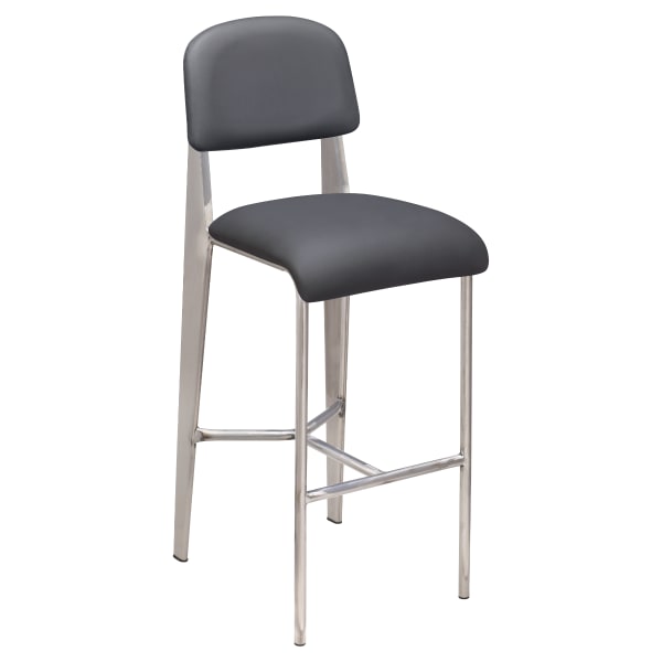 Nico Padded Metal Bar Stool in Clear Coat Interior