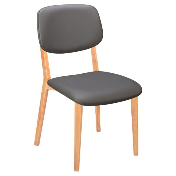 Enzo Wood Grain Metal Chair with Padded Back Interior