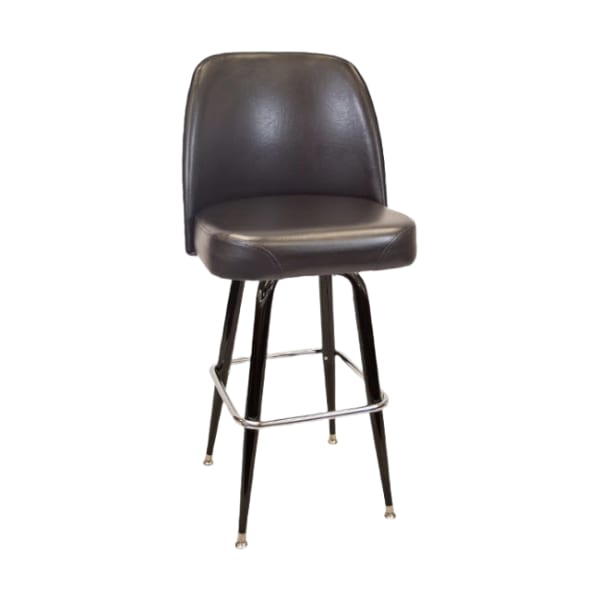 Swivel Bar Stool with Black Coated Frame And Extra Large Seat Interior