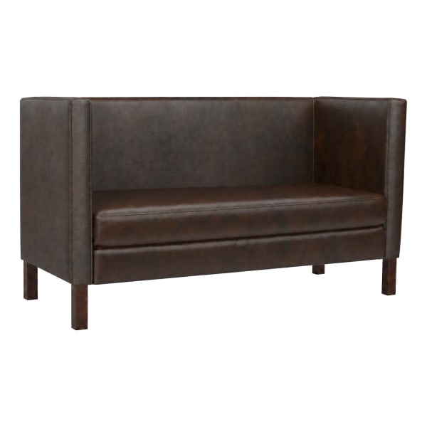 Cerqona Plain Back Privacy Booth with Wood Legs Interior