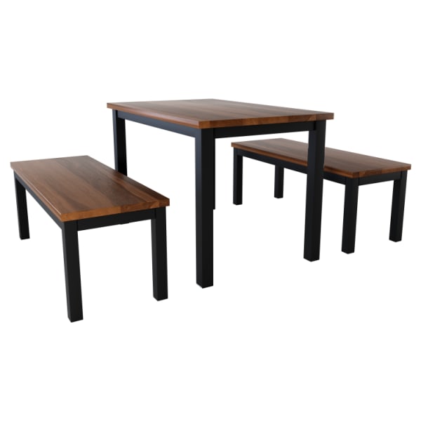 Ottis Set of 2 Benches and Solid Wood Table Interior