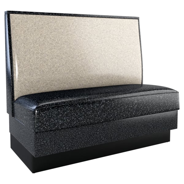 Plain Back Diner Style Booth with Glitter Upholstery Interior