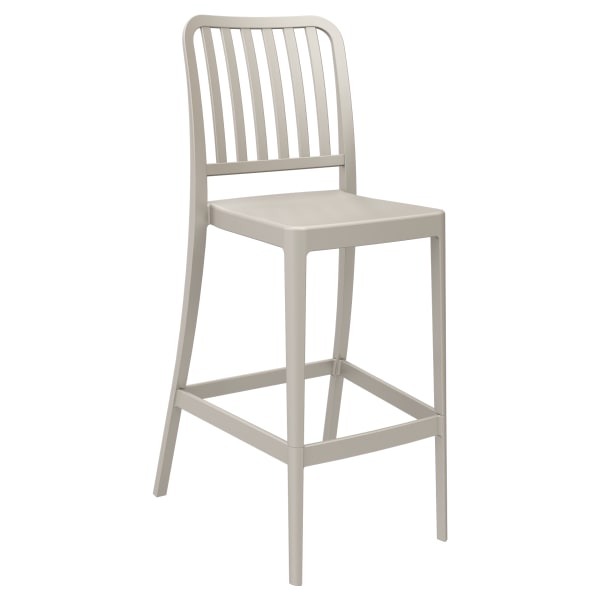 Miles Slat Back Outdoor Resin Bar Stool Interior