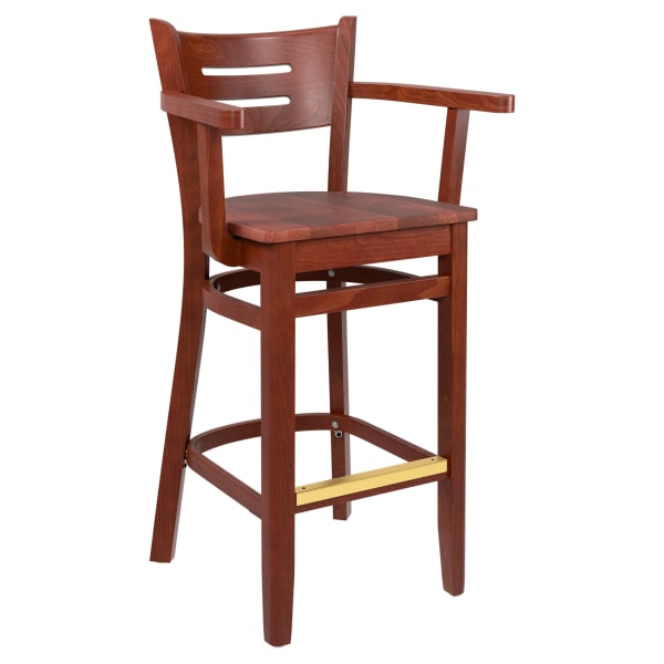 Premium US Made Henry Wood Bar Stool with Arms Interior