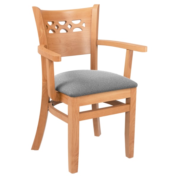 Premium US Made Leonardo Wood Chair With Arms Interior