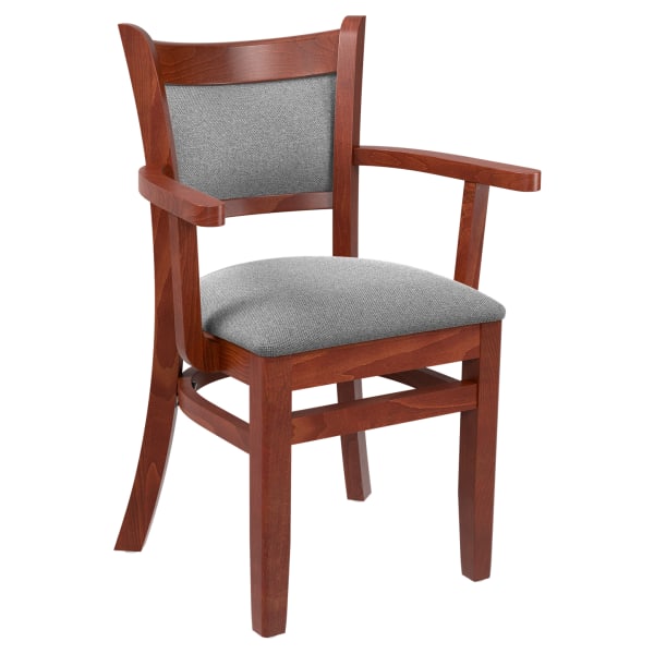 Premium Padded Back Wood Chair with Arms Interior