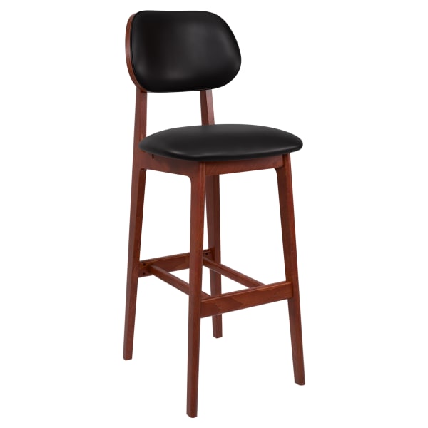 Gisselle Wood Bar Stool with Padded Back Interior