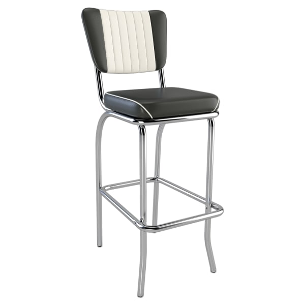 Bel Air Channel Back Diner Bar Stool Interior