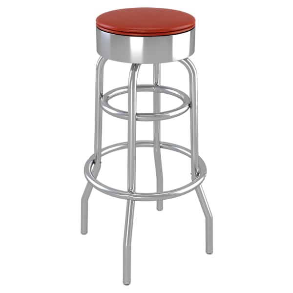 Williston Swivel Chrome Diner Bar Stool Interior