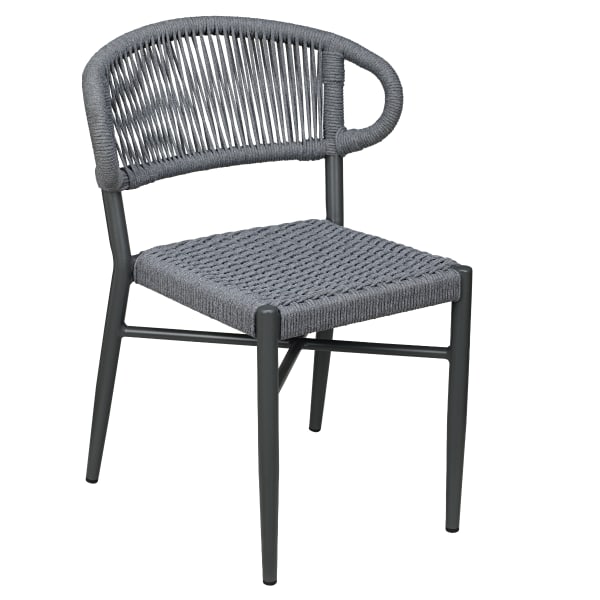Marina Aluminum Outdoor Chair in Slate Gray Rope Interior
