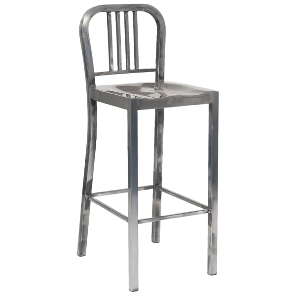 Indoor Metal Bar Stool in Clear Finish Interior