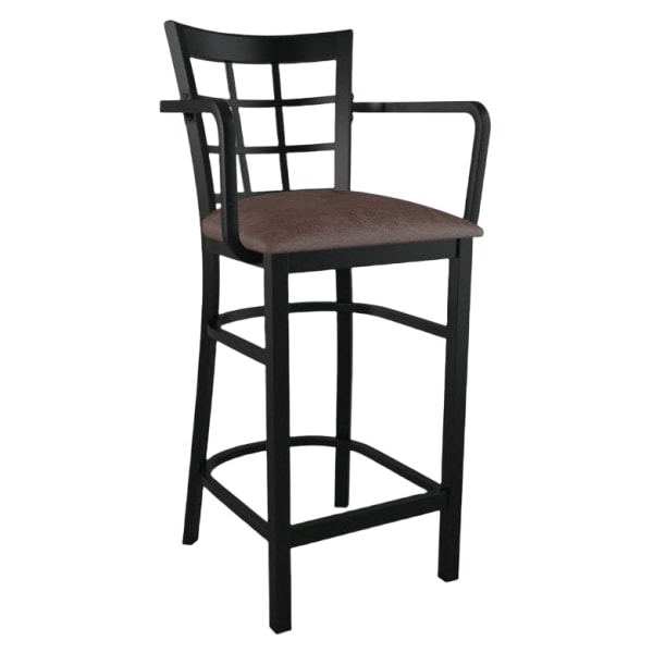 Window Back Metal Bar Stool With Arms Interior