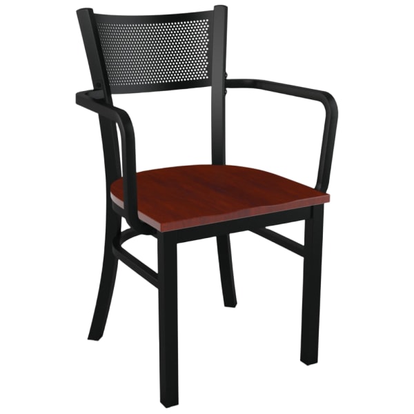 Metal Checker Back Chair With Arms Interior