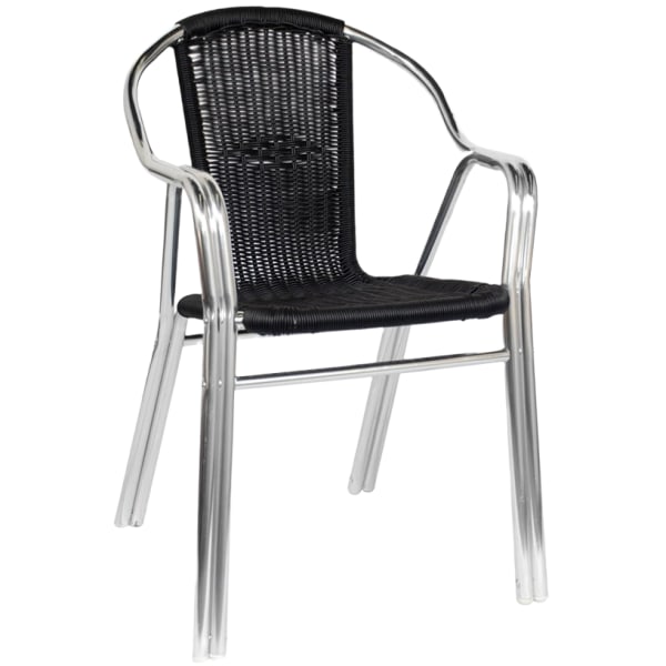 Black Rattan Aluminum Chair Interior