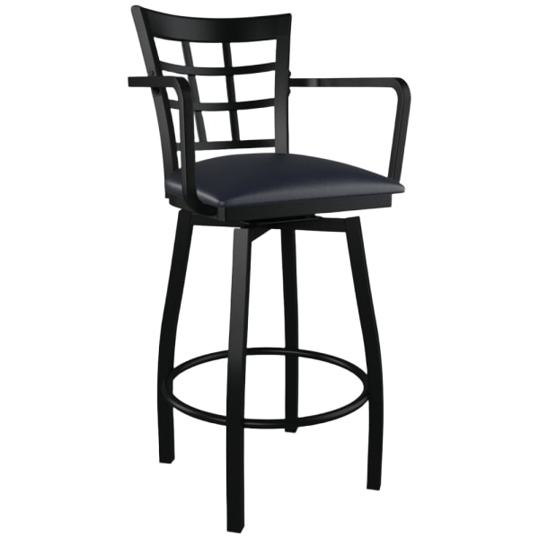 Window Back Swivel Bar Stool With Arms Interior