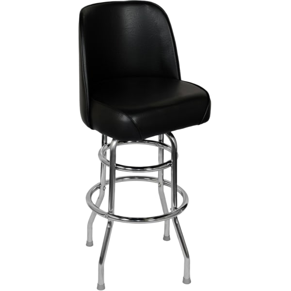 Chrome Swivel Bar Stool with a Double Ring Interior