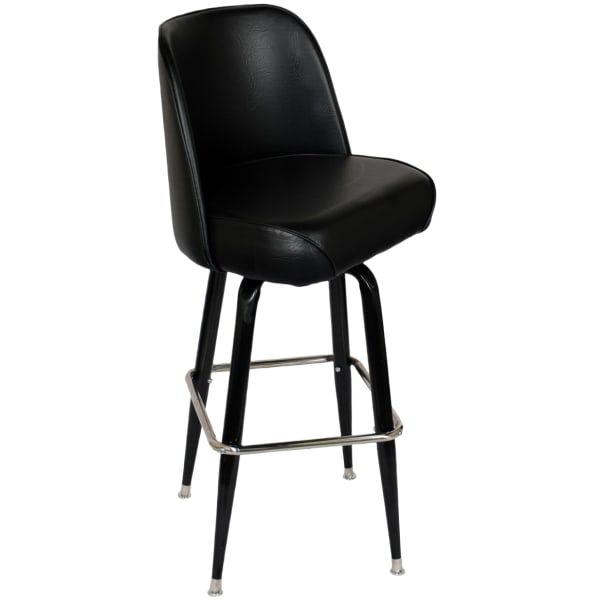 Swivel Bar Stool with Black Coated Frame Interior