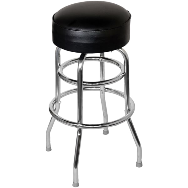 Chrome Backless Swivel Bar Stool with a Single/Double Ring Interior