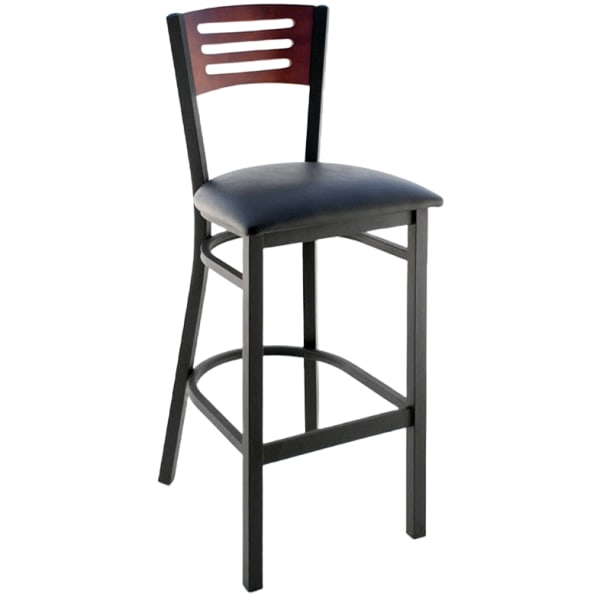 Interchangeable Back Metal Barstool with 3 Slats Interior