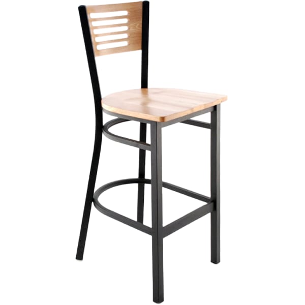 Interchangeable Back Metal Bar Stool with 5 Slats Interior