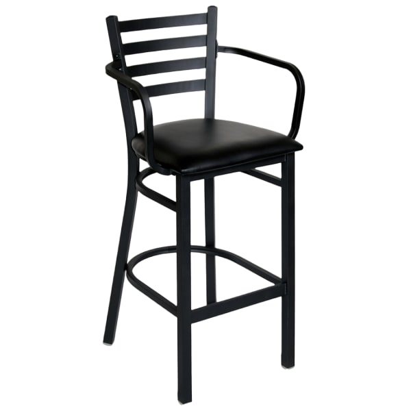 Ladder Back Metal Barstool With Arms Interior