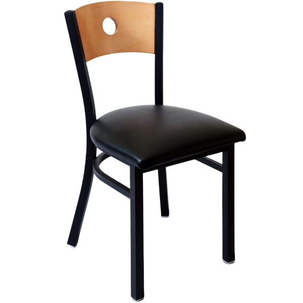 Interchangeable Back Metal Chair with a Circled Back Interior