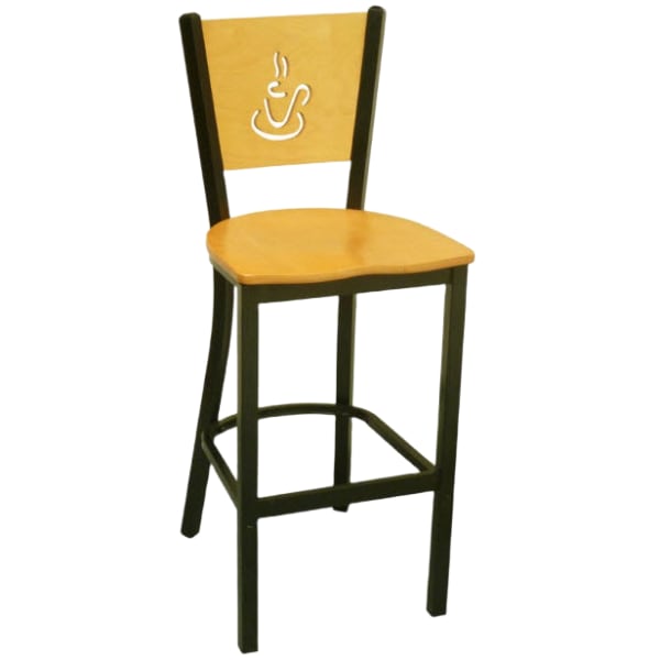 Interchangeable Coffee Back Metal Bar Stool Interior