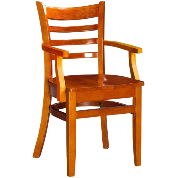 Ladder Back Wood Chair with Arms Interior